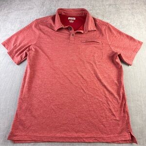 Duluth Trading Co Armachillo Cooling Polo Shirt Mens Large Red Relaxed Fit
